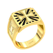 US Jewels Masonic Customizable Men's 10k or 14k Yellow Gold & White Gold Masonic Rings - US Jewels