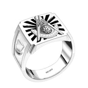 US Jewels Masonic Customizable Men's 10k or 14k Yellow Gold & White Gold Masonic Rings - US Jewels