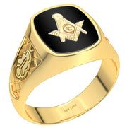 US Jewels Masonic Customizable Men's 14k or 10k Gold Masonic Ring - US Jewels