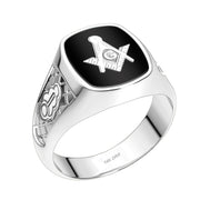 US Jewels Masonic Customizable Men's 14k or 10k Gold Masonic Ring - US Jewels