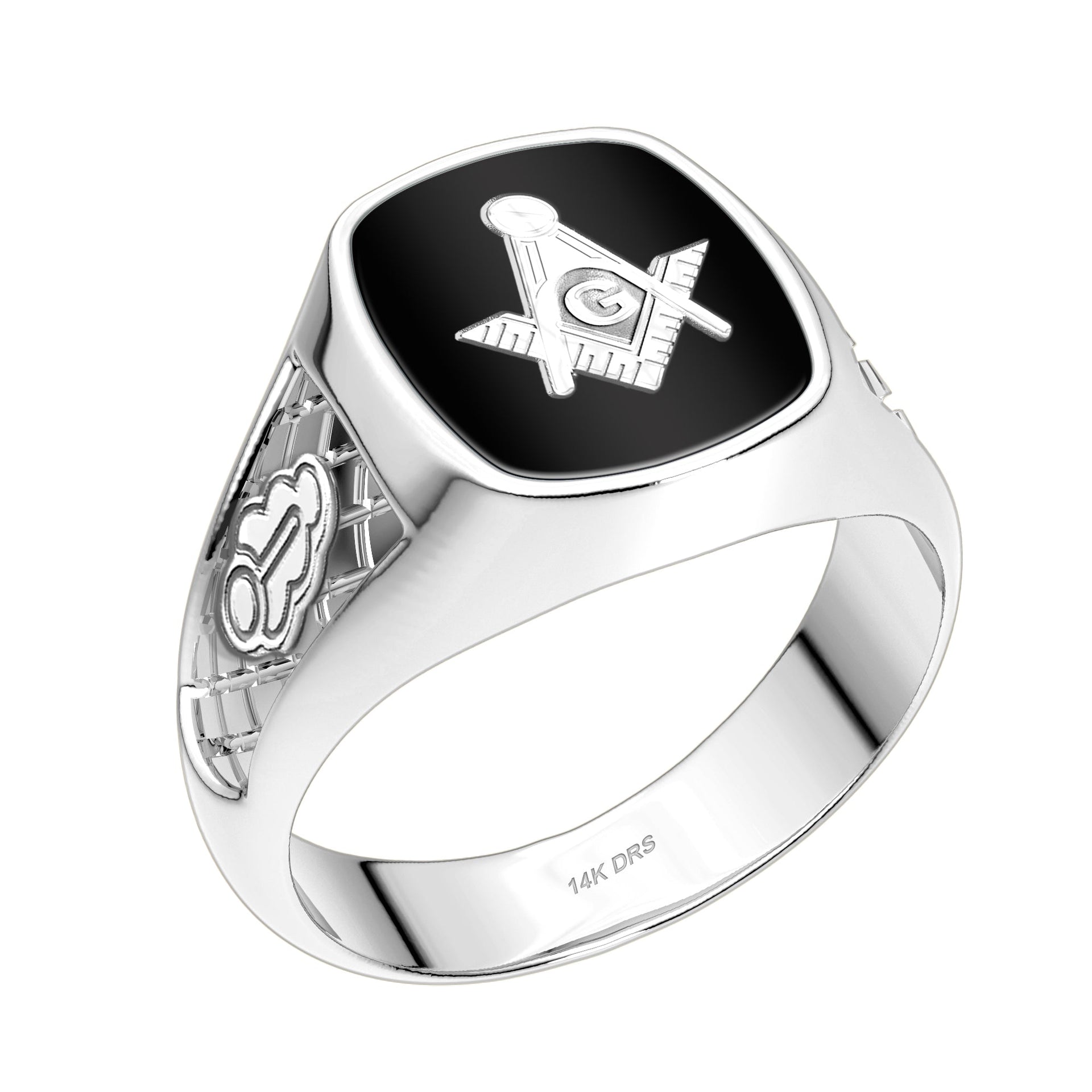 US Jewels Masonic Customizable Men's 14k or 10k Gold Masonic Ring - US Jewels