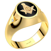 US Jewels Masonic Customizable Men's 14k or 10k Gold Solid Back Master Mason Ring - US Jewels