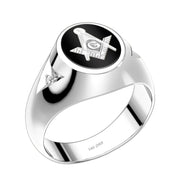 US Jewels Masonic Customizable Men's 14k or 10k Gold Solid Back Master Mason Ring - US Jewels