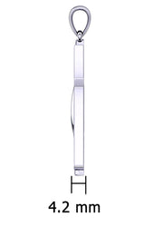US Jewels Men's 925 Sterling Silver Large Methodist Cross Flame Pendant Necklace, 43mm - US Jewels