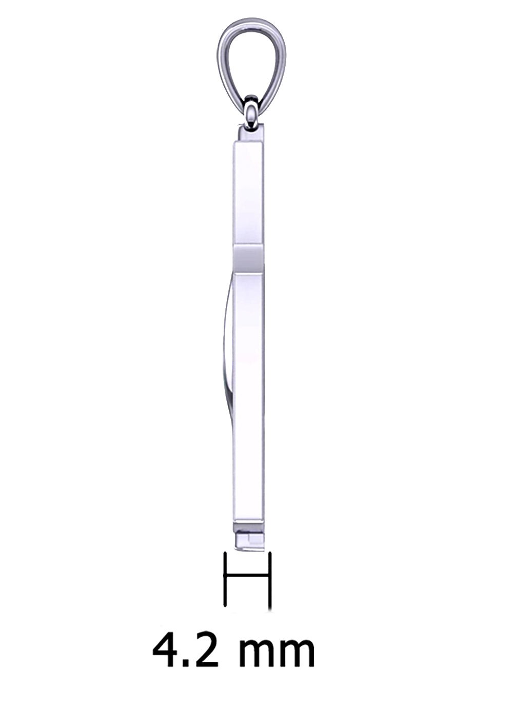 US Jewels Men's 925 Sterling Silver Large Methodist Cross Flame Pendant Necklace, 43mm - US Jewels
