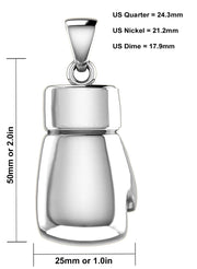 XL 50mm 3D 925 Sterling Silver Single Boxing Glove Pendant Necklace, 36g! - US Jewels