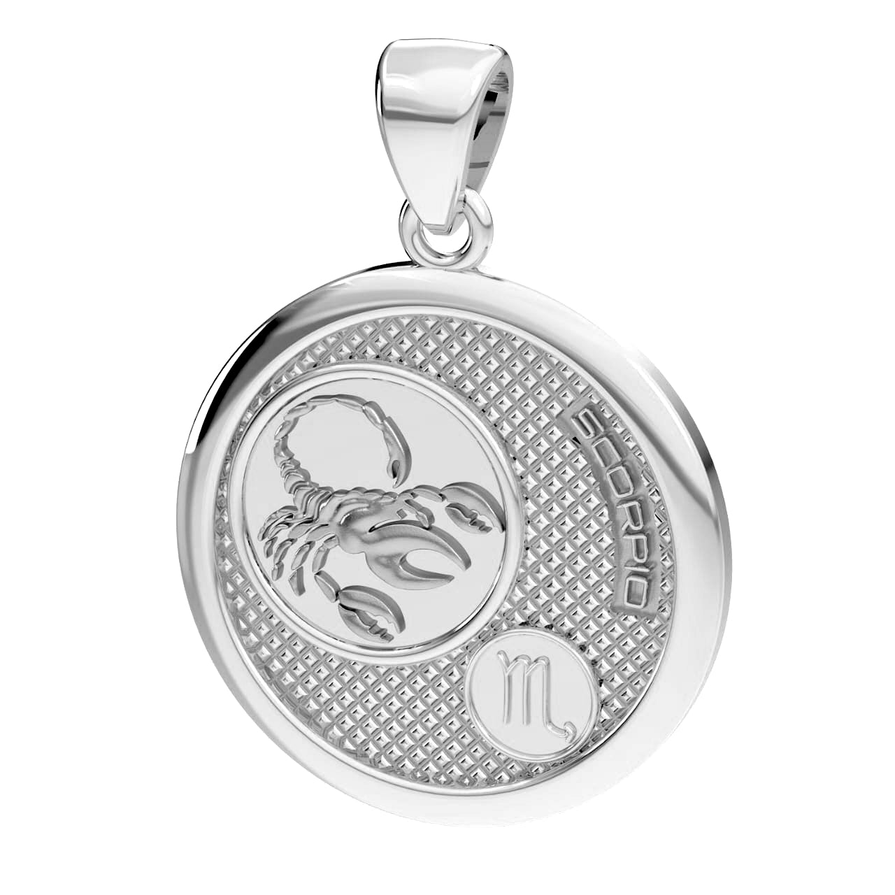 Necklace silver 925 zodiac (scorpio) rhodium plated with monogram - Gregio  International