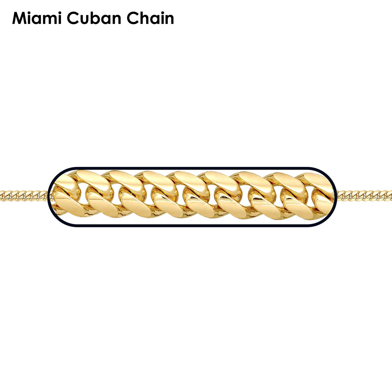 Solid 14K Yellow or White Gold Miami Cuban Curb Bracelet, 9 Sizes 2.5mm - 10.1mm