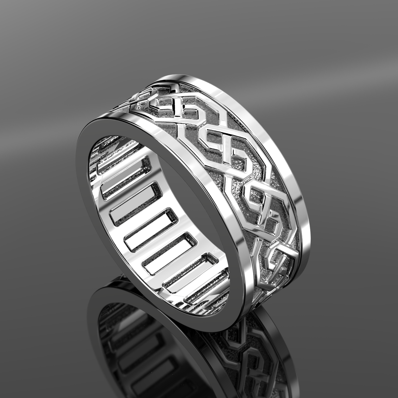 Men's 7mm 925 Sterling Silver Irish Celtic Knot Wedding Spinner Ring Band