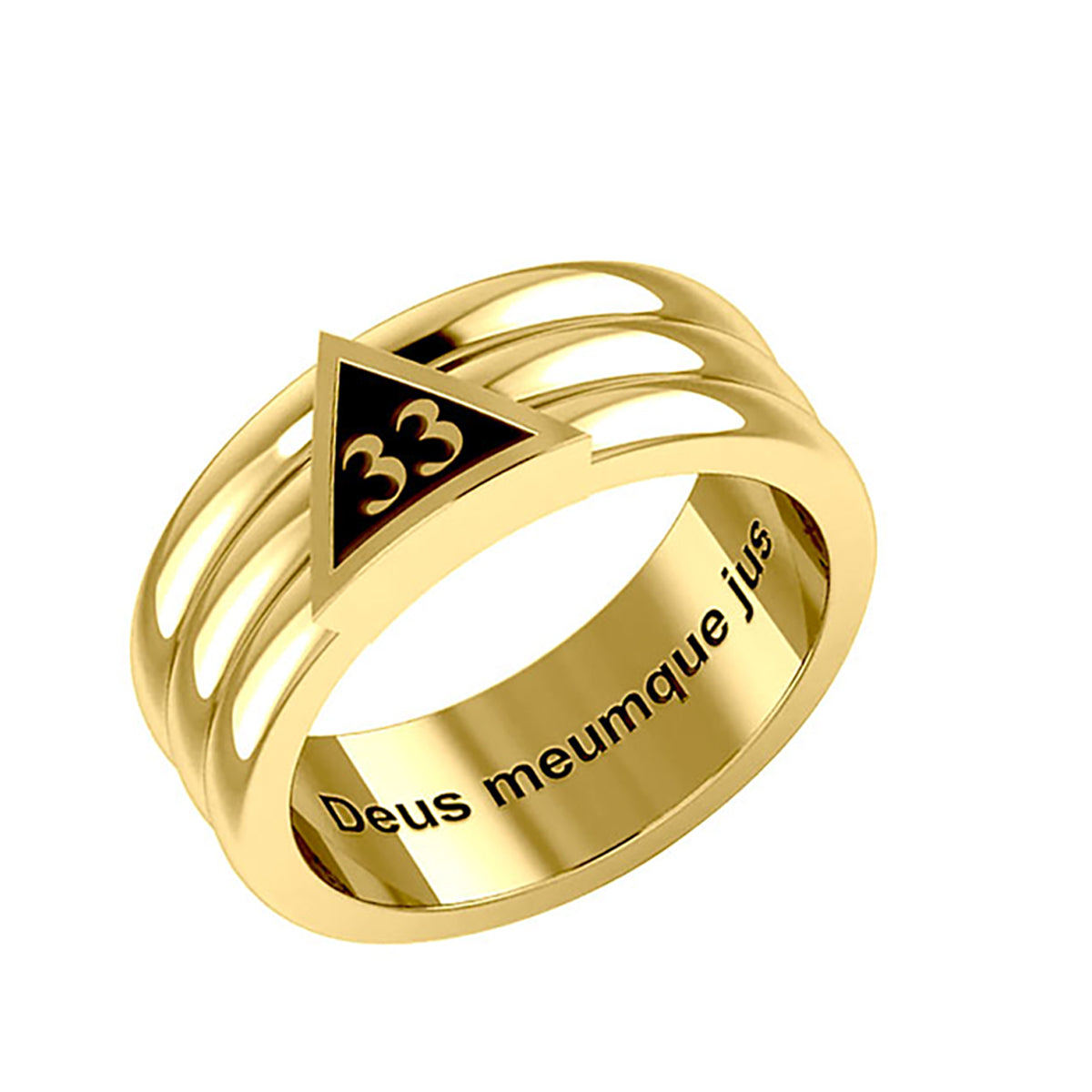 Gold Plated Sterling Silver 925 Masonic Scottish Rite 33rd Degree & Supreme Council Masonic Mason Ring