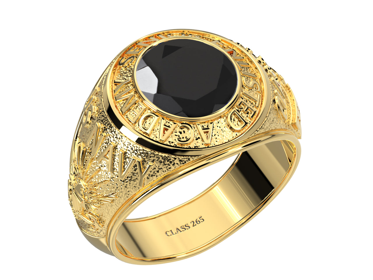 Men's or Ladies Customizable Senior Enlisted Academy Gemstone Class Ring CPO1893