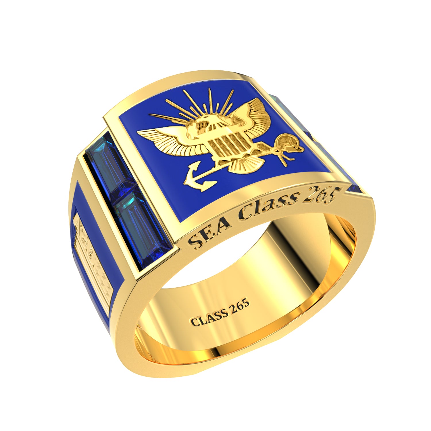 US Navy Senior Chief Class Ring 10K Gold Customizable US Ladies 14K Yellow Gold Antique