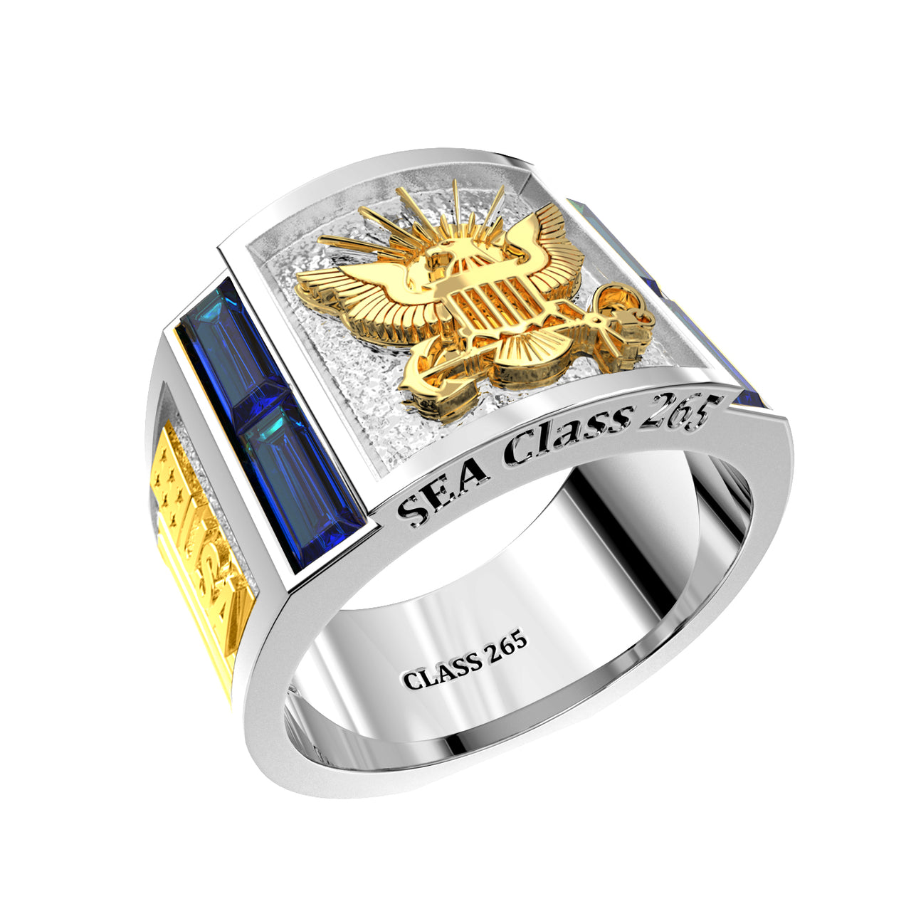 Men's or Ladies Customizable US Navy Senior Enlisted Academy Statement Class Ring CPO1893