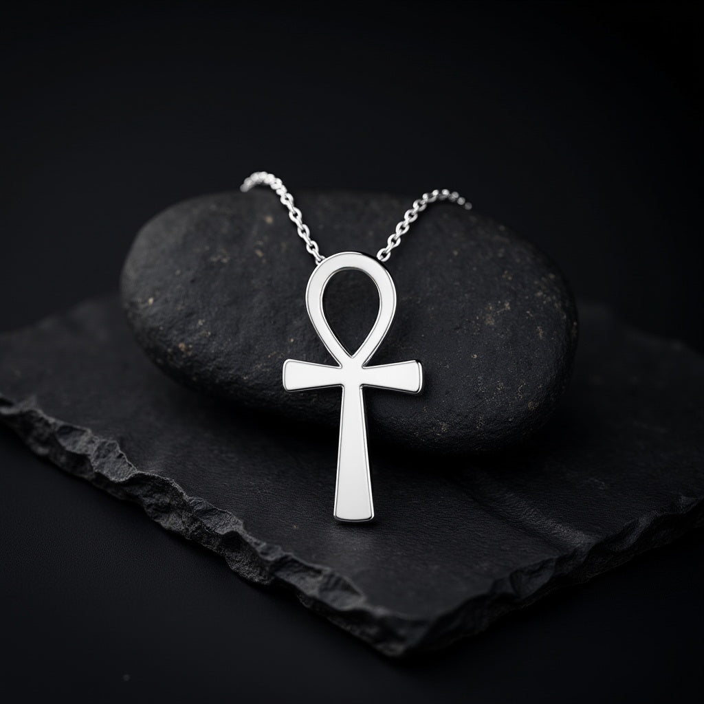 Women's Extra Large Ankh Pendant - Egyptian Symbol in 925 Sterling