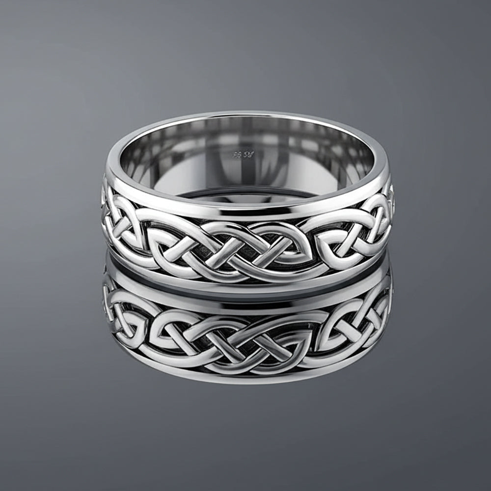 Irish Celtic Knot Wedding Spinner Ring Sterling Silver