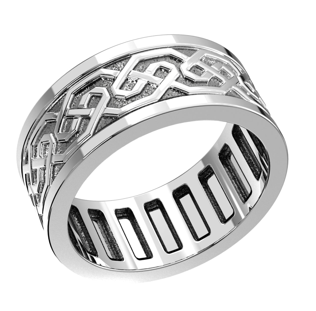 Men's 7mm 925 Sterling Silver Irish Celtic Knot Wedding Spinner Ring Band