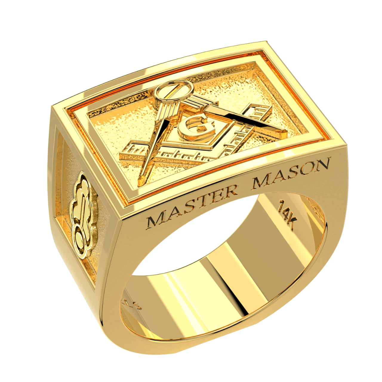 Men's Freemason Master Mason Ring 10K/14K Gold/White