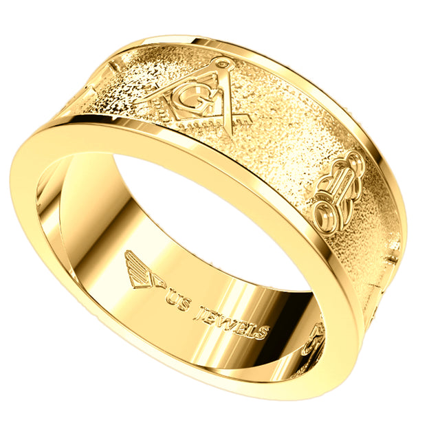 Masonic Rings - Ring Bands In Gold or Silver For Men