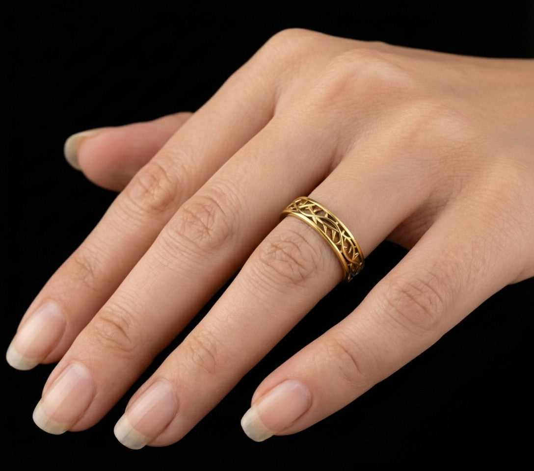 New Women's High Polished 10k or 14k Crown of Thorns Ring, 6mm