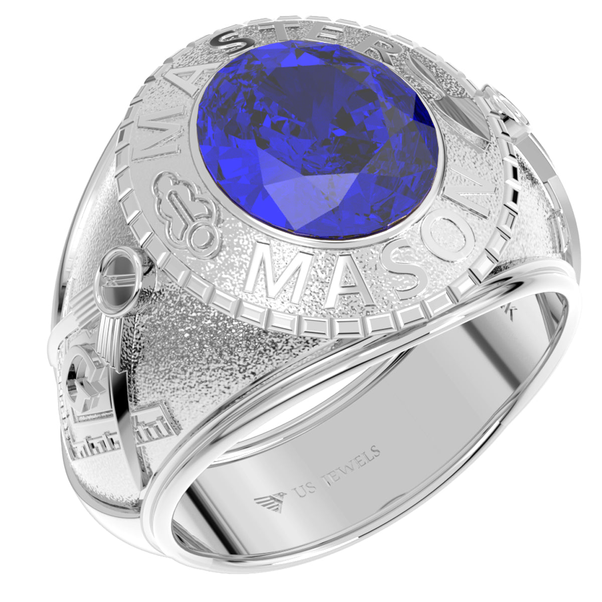 Men's Heavy Solid 925 Sterling Silver Freemason Master Mason Class Ring High Polished
