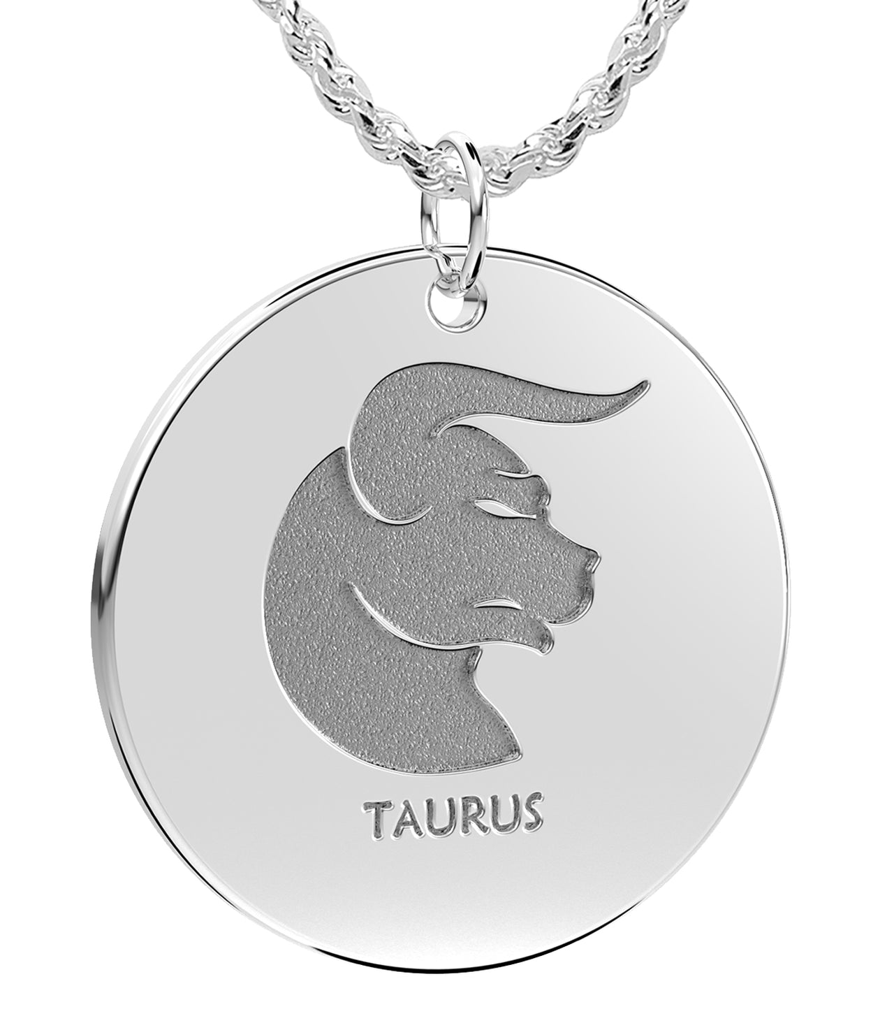Ladies 925 Sterling Silver Taurus Bull April & May Zodiac Pendant Necklace
