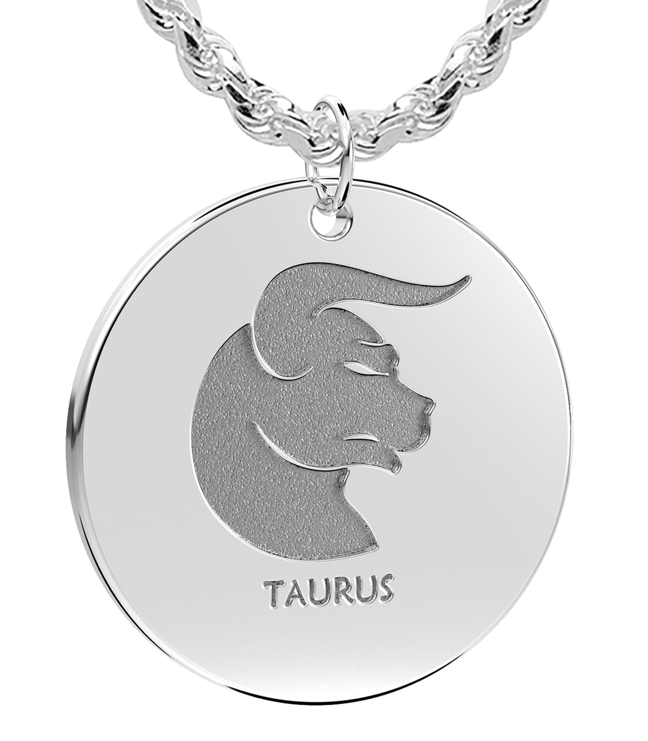 Men's 925 Sterling Silver Taurus Bull April & May Zodiac Pendant Necklace