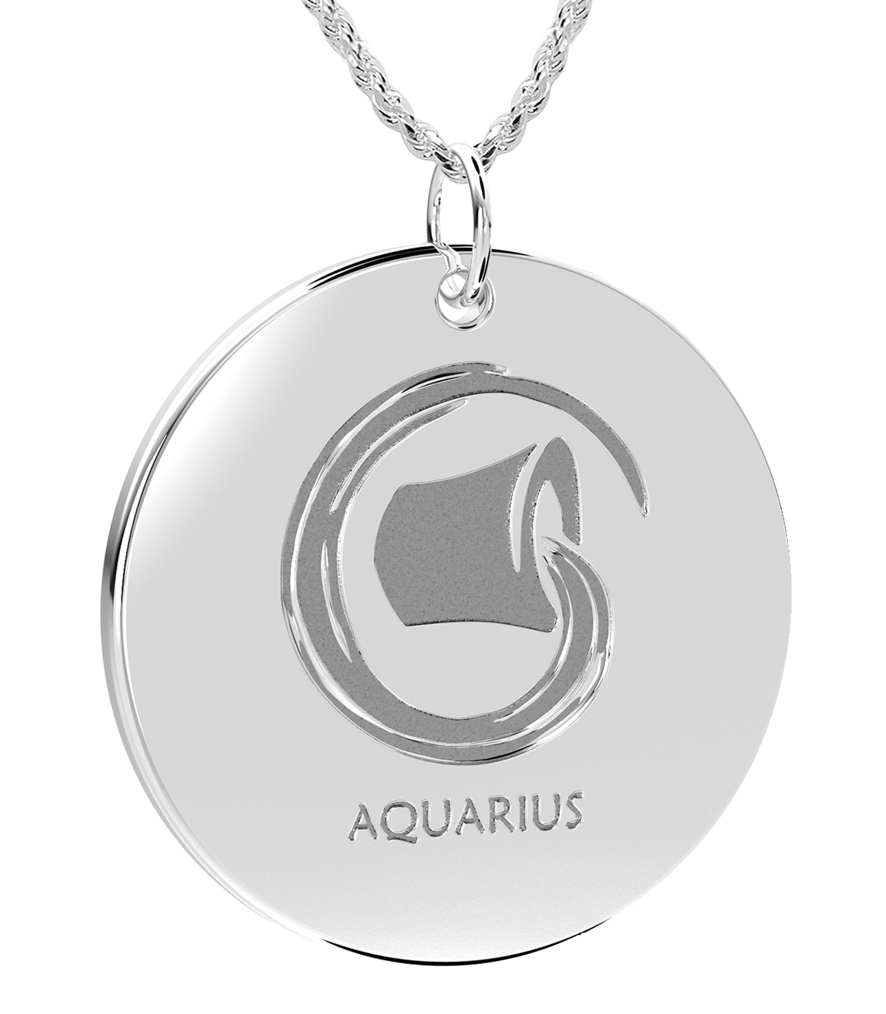 Aquarius Necklace - Zodiac Necklace In Round For Men