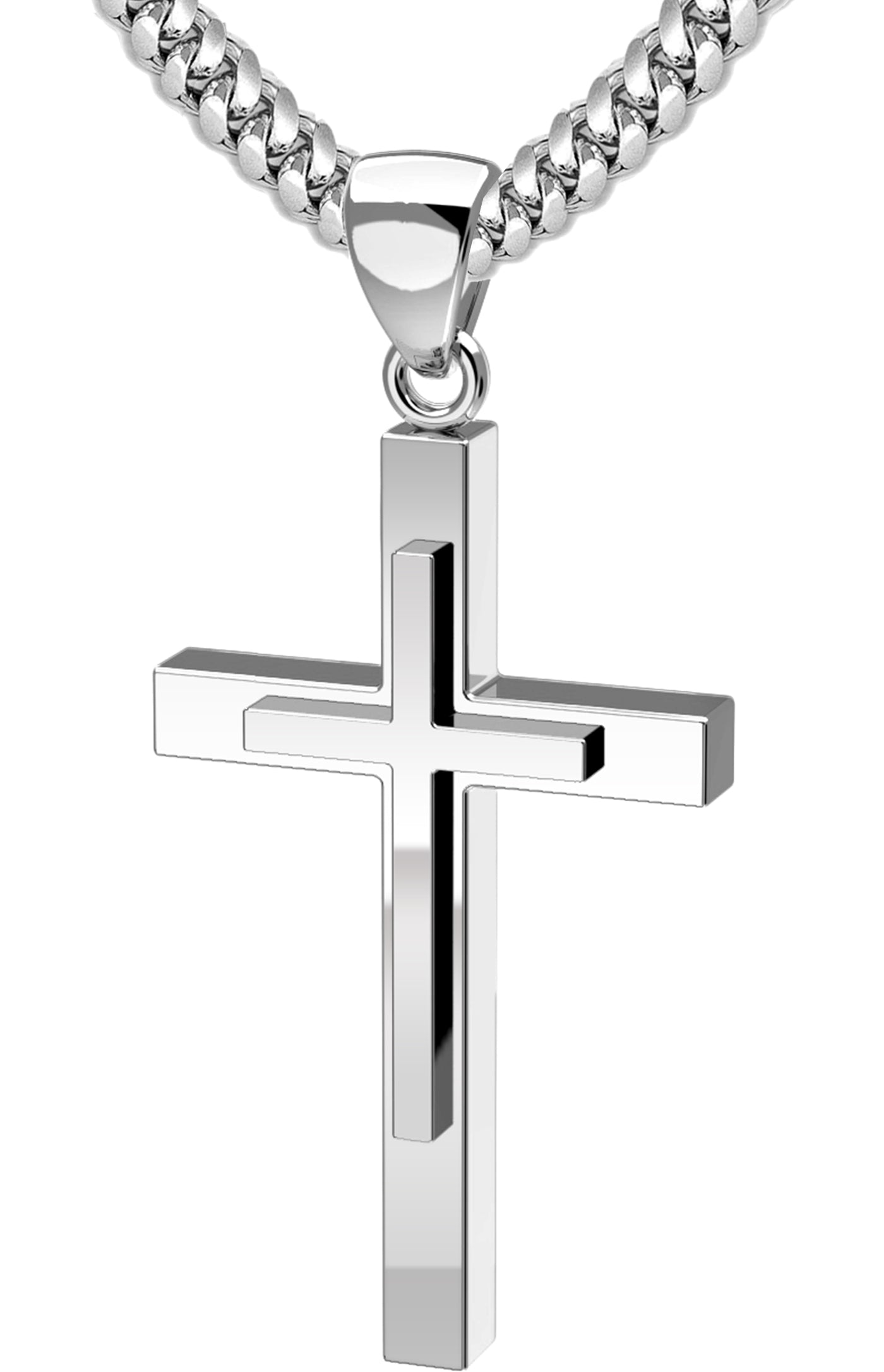 Mens silver cross on sale pendant