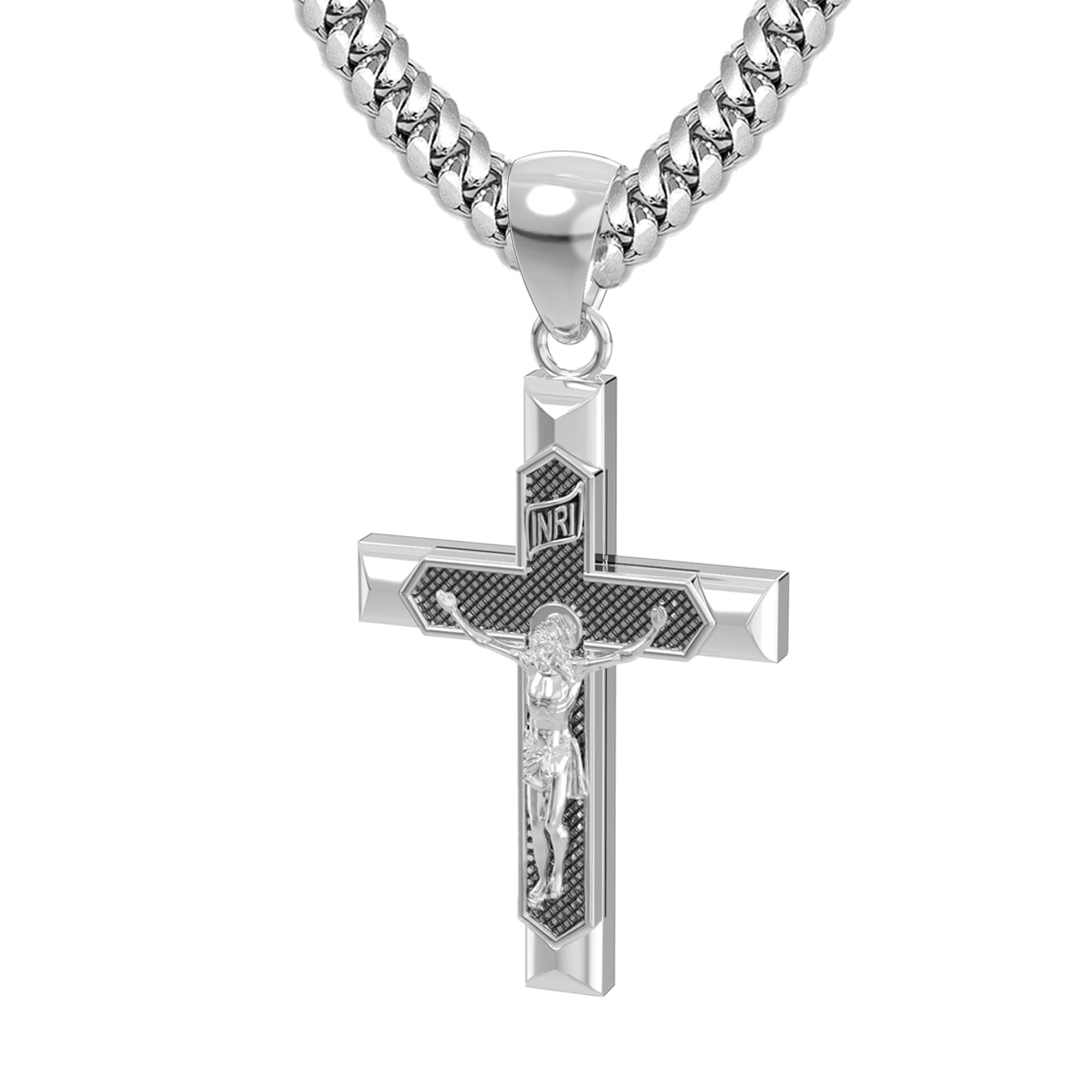 925 Sterling Silver Cross Necklace for Men Religious | US J…