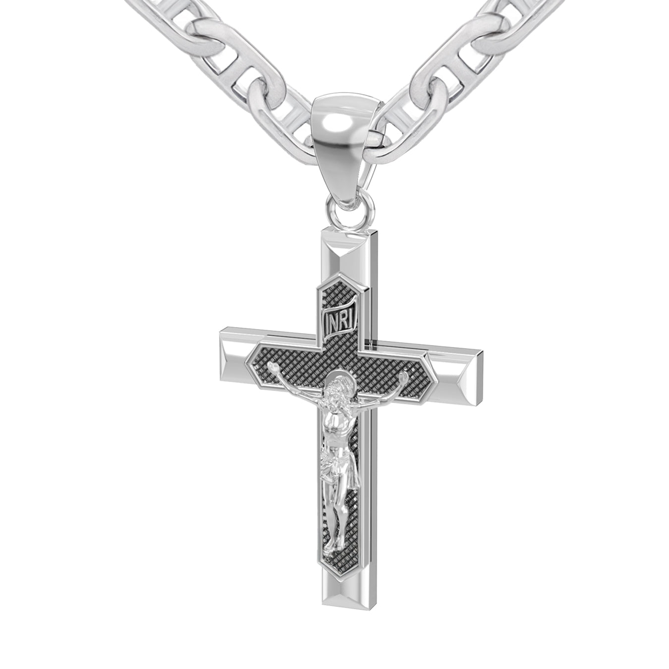925 Sterling Silver Cross Necklace for Men Religious | US J…