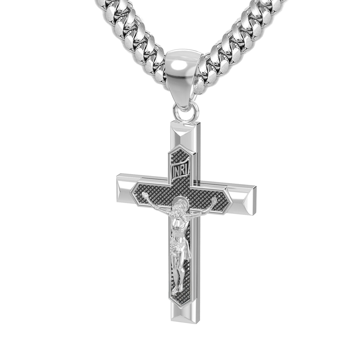 925 Sterling Silver Cross Necklace for Men Religious | US J…
