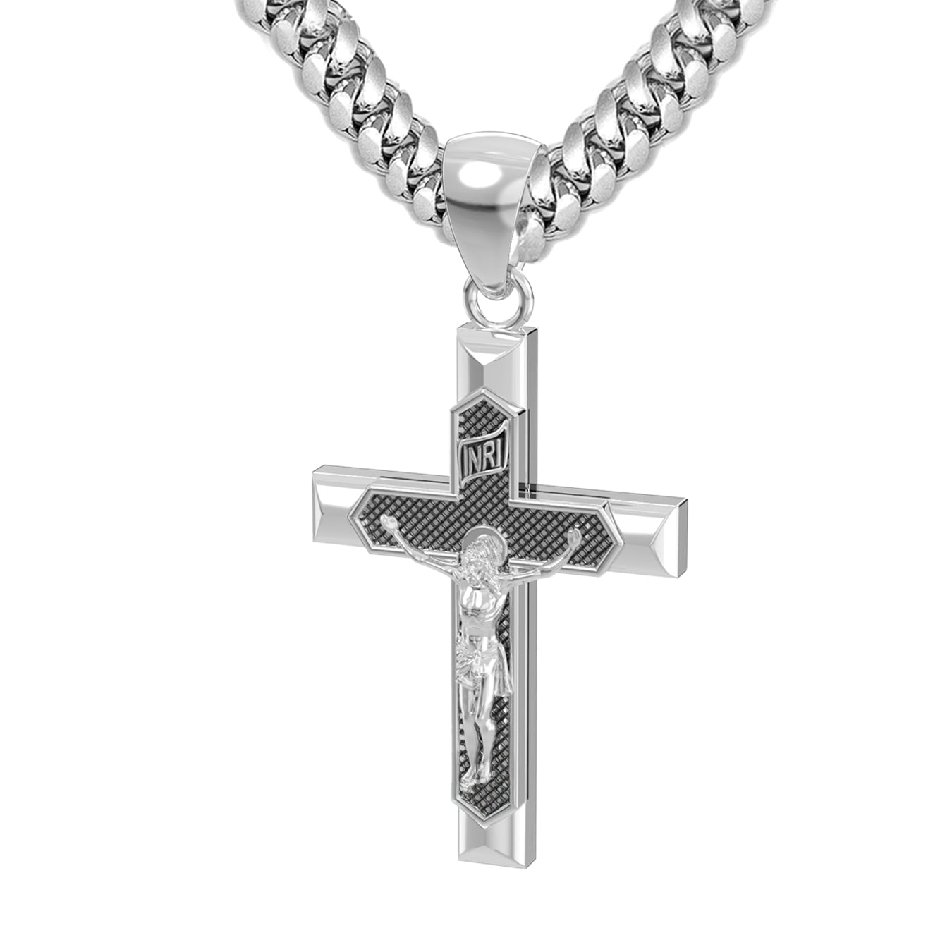 925 Sterling Silver Cross Necklace for Men Religious | US J…