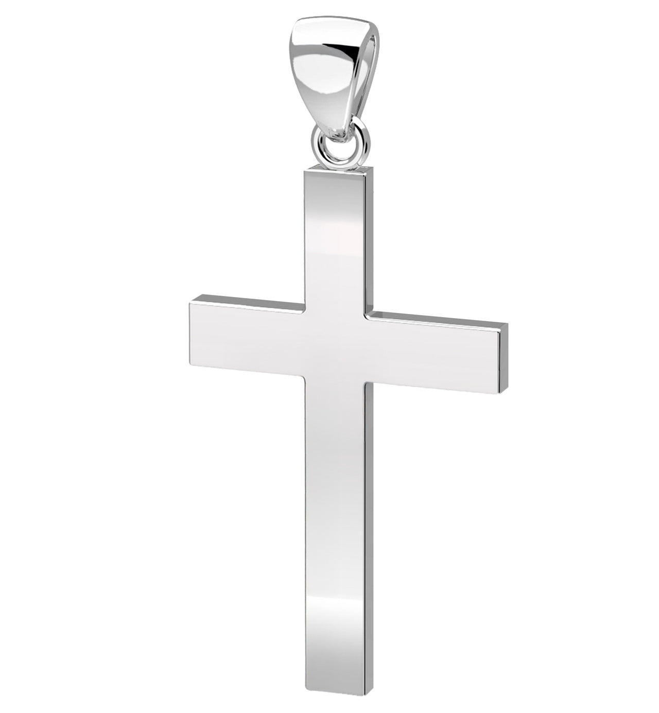 Men's 925 Sterling Silver Christian Cross Pendant Necklace, 40mm