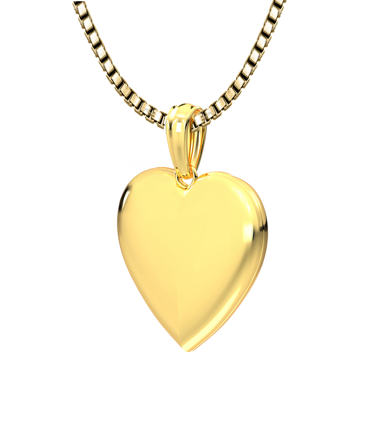 Engravable Personalized Ladies 14k Yellow Gold Polished Heart 2 Photo Locket Pendant Necklace, 16mm