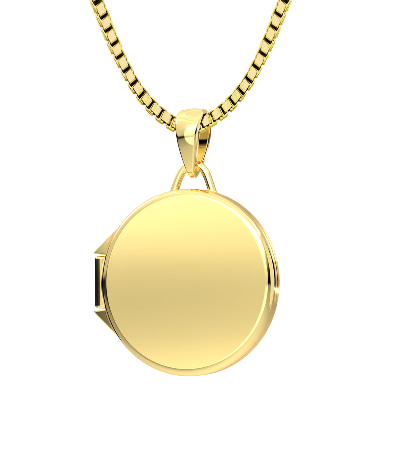 Engravable Personalized Ladies 14k Yellow Gold Polished Round 2 Photo 18mm Locket Pendant Necklace