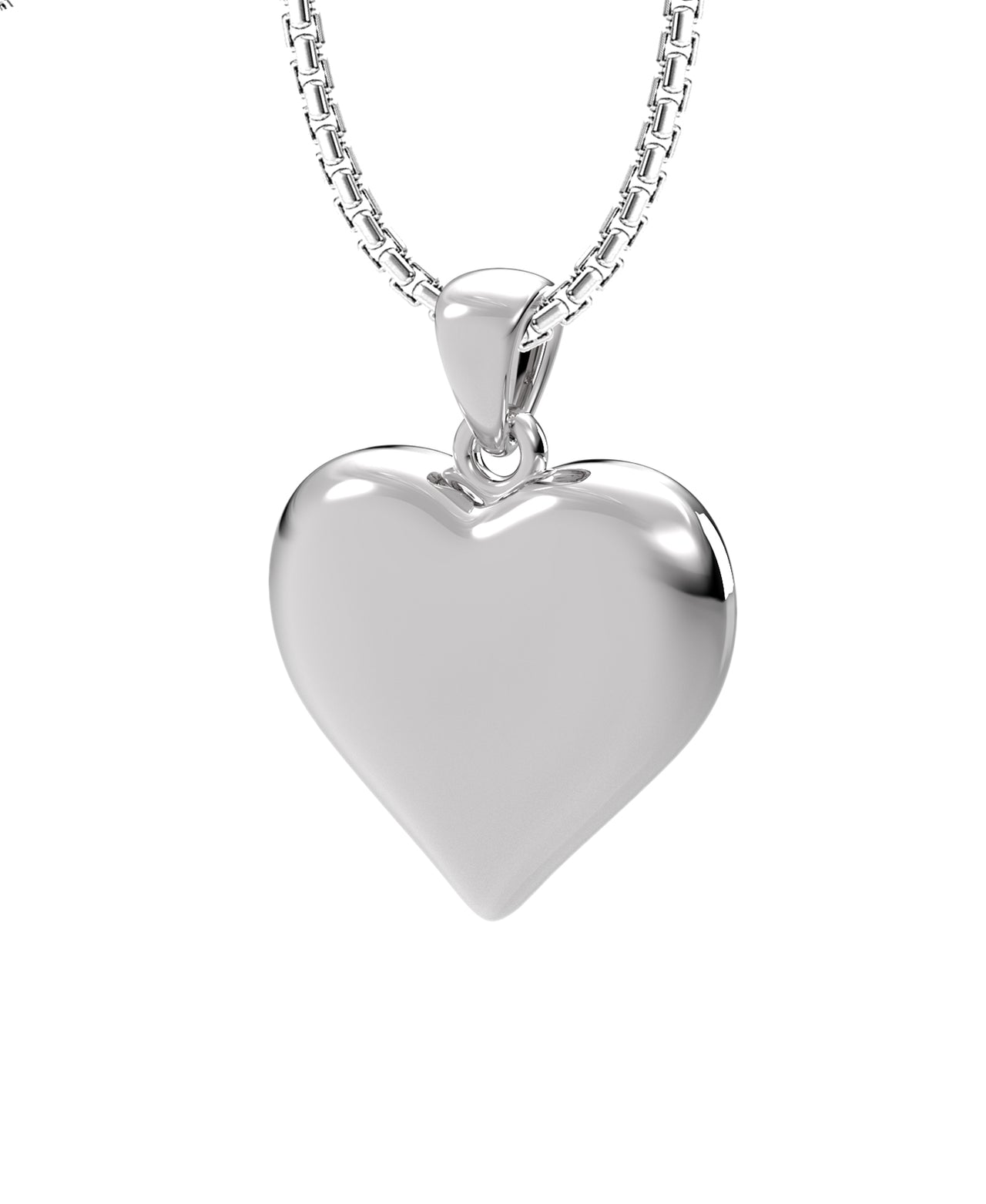 Ladies Sterling Silver Heart Pendant Necklace, 22mm
