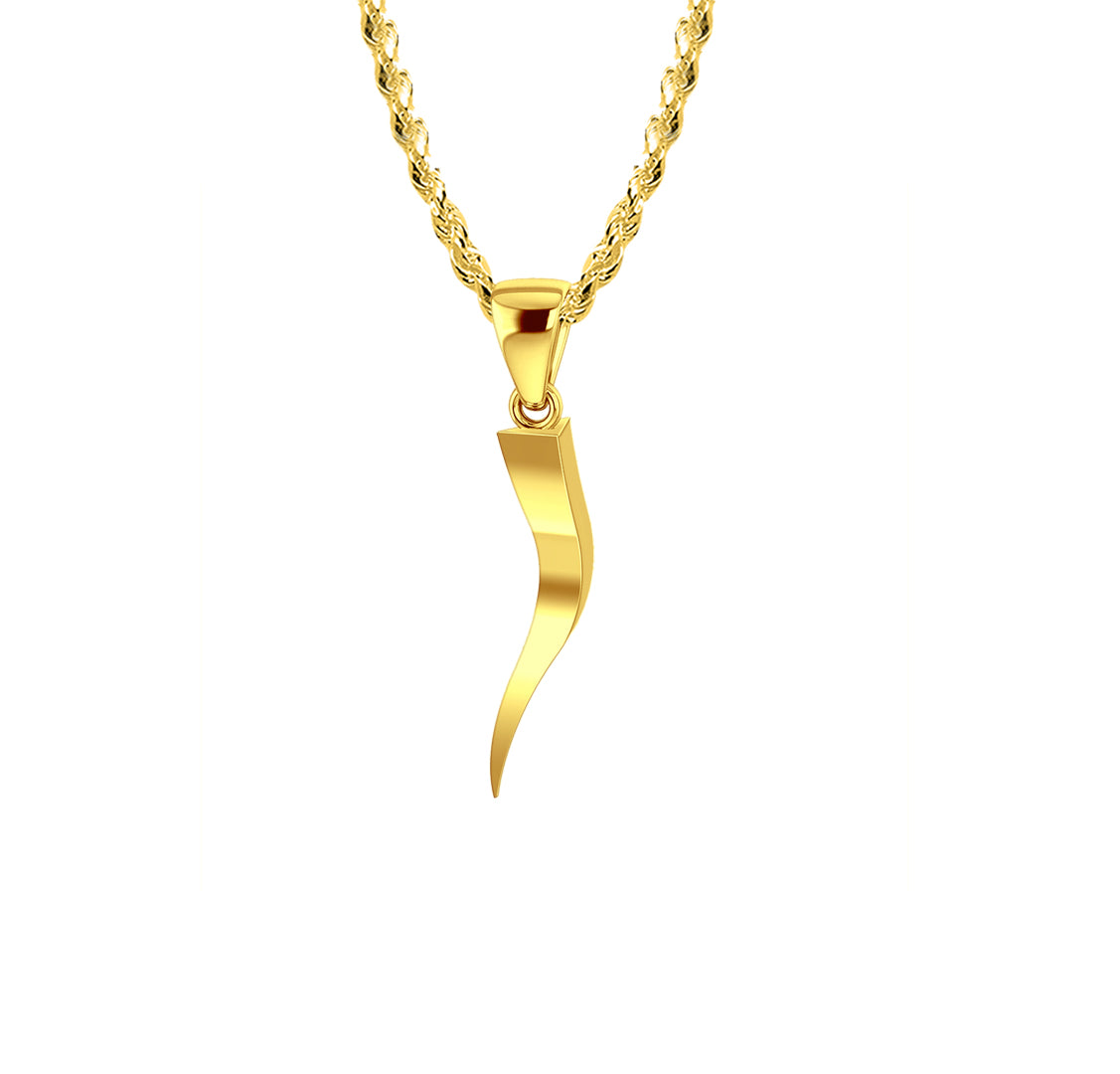 Modern Triangular Italian Horn Cornicello Necklace - Women's