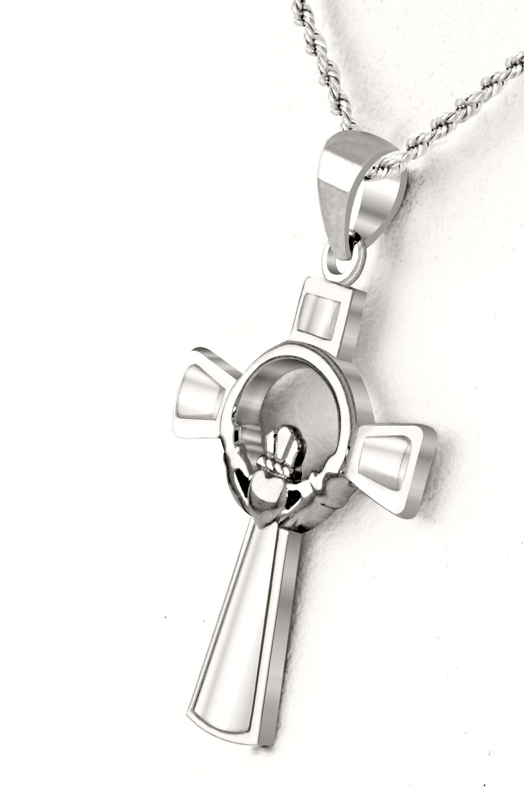 Cross with Claddagh Silver