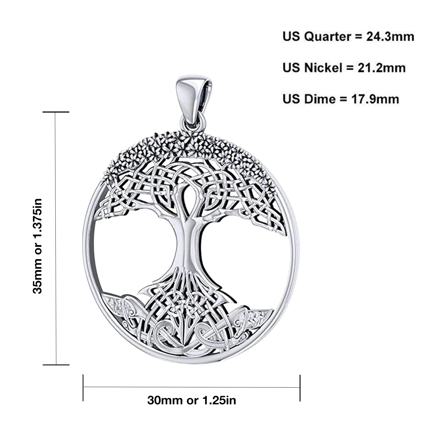 Tree Of Life Necklace - Modern Pendant In 0.925 Silver