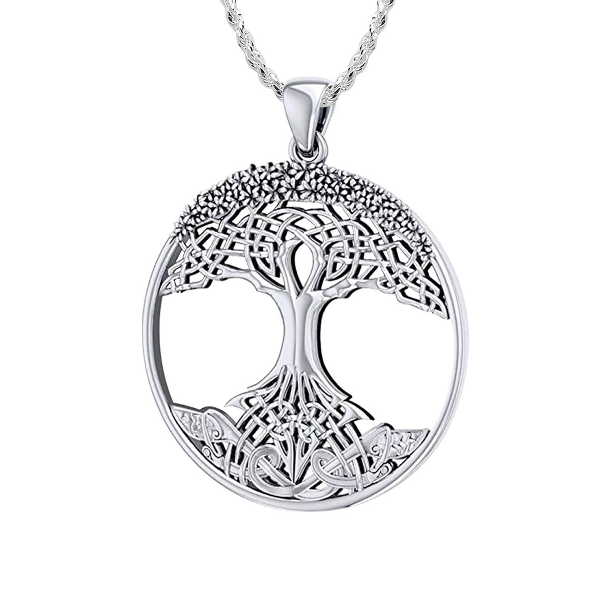 Turtleland 925 Sterling Silver Tree Of Life Charm Pendant Necklace – Elegant Silver Jewelry