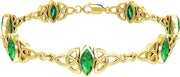 10k or 14k Gold Irish Trinity Marqusie Bracelet, 15 Birthstone Options - US Jewels