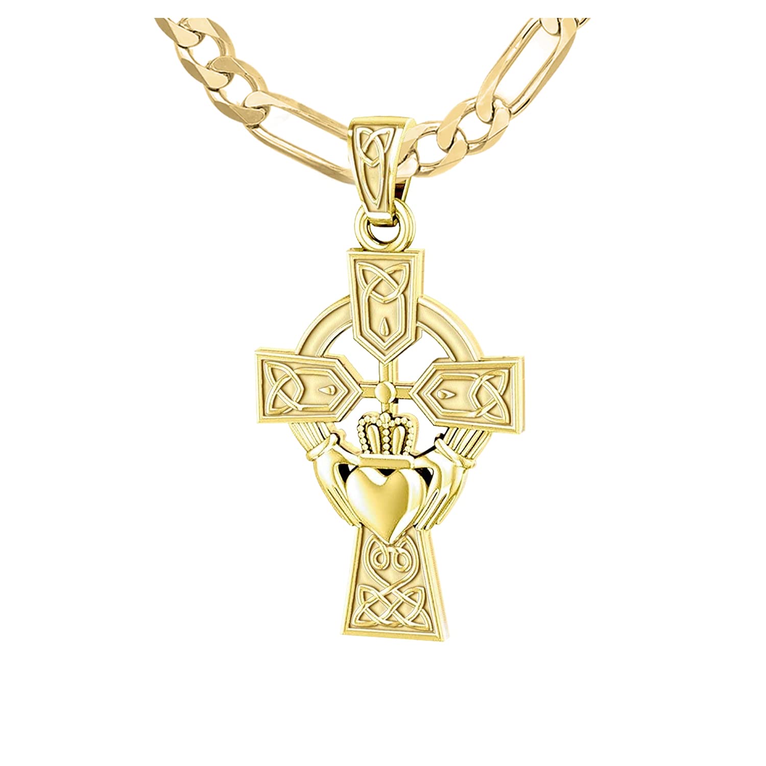 14K Yellow Gold Irish Claddagh cheapest Unisex Charm/Pendant #1