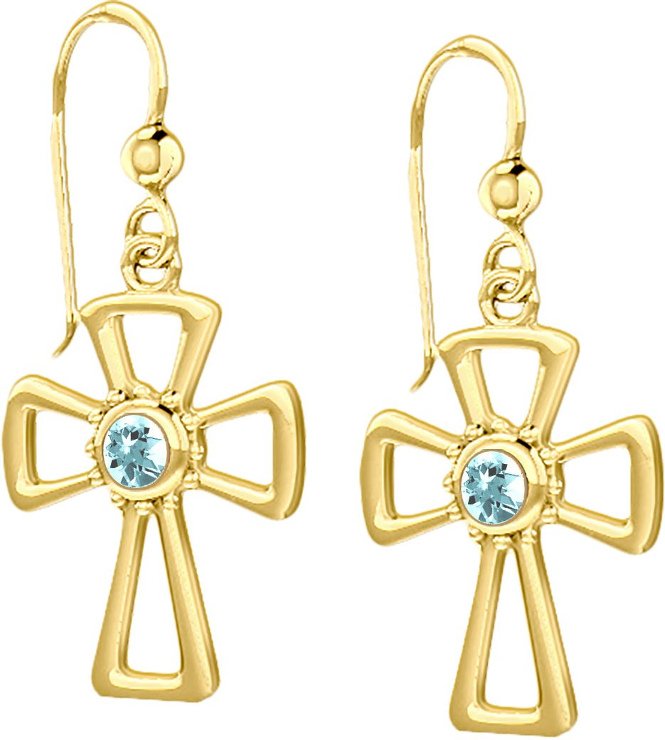 Single Cross Hoop Earrings 10K Gold