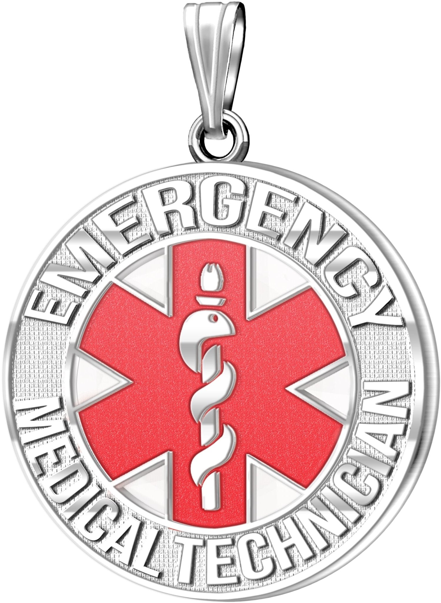 Medical Alert Necklace Silver Pendant For Paramedic EMT