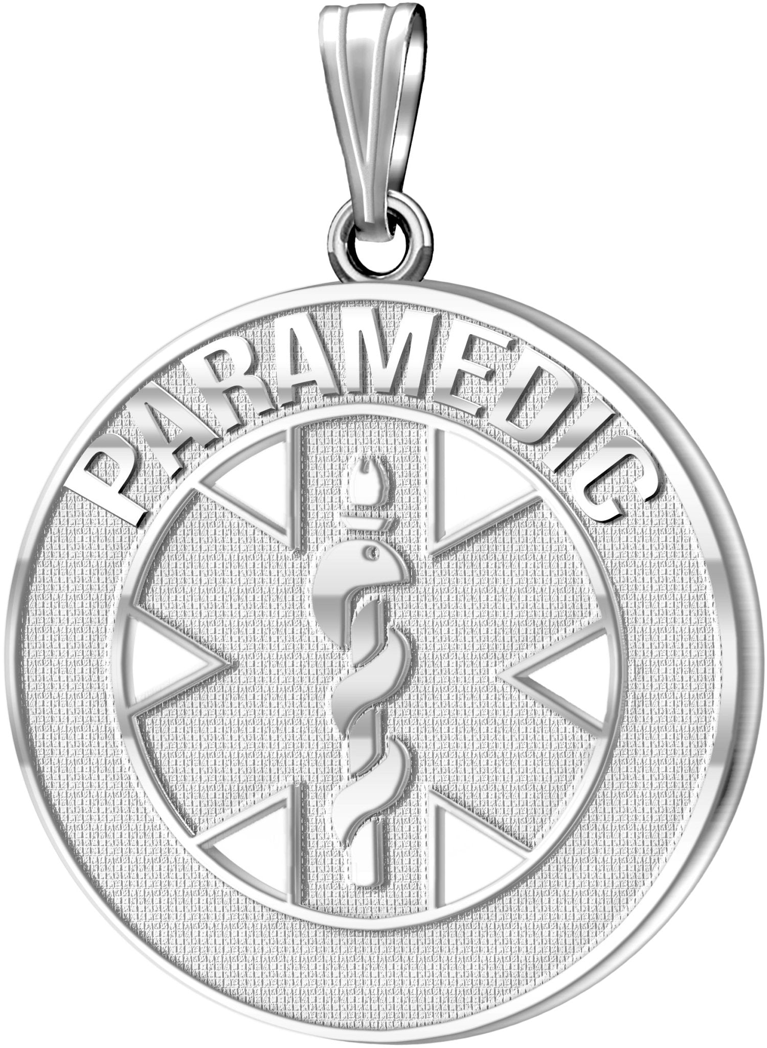 26mm 925 Sterling Silver Paramedic / EMT Medical Alert Medal Pendant Necklace, 3 Color Options - US Jewels