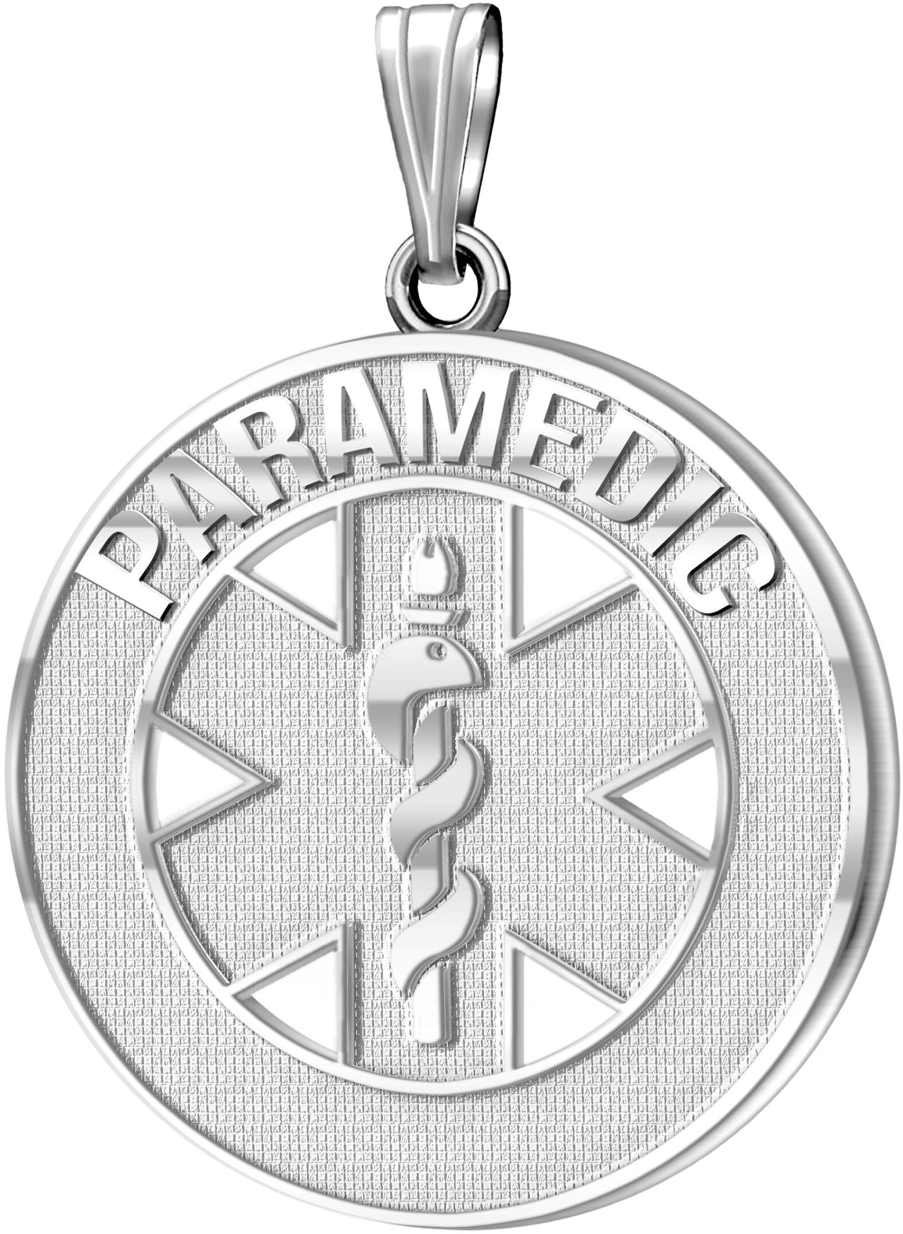 26mm 925 Sterling Silver Paramedic / EMT Medical Alert Medal Pendant Necklace, 3 Color Options - US Jewels