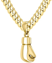 32mm 3D 14k Yellow Single Boxing Glove Pendant Necklace, 27g! - US Jewels