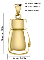 32mm 3D 14k Yellow Single Boxing Glove Pendant Necklace, 27g! - US Jewels