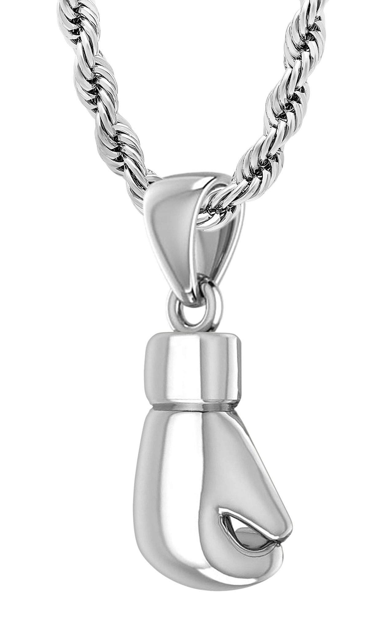 32mm 3D 925 Sterling Silver Boxing Glove Pendant Necklace, 22g - US Jewels