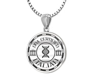 925 Sterling Silver 1in DNA Certified Italian Heritage Pendant Medal with Flag Necklace - US Jewels